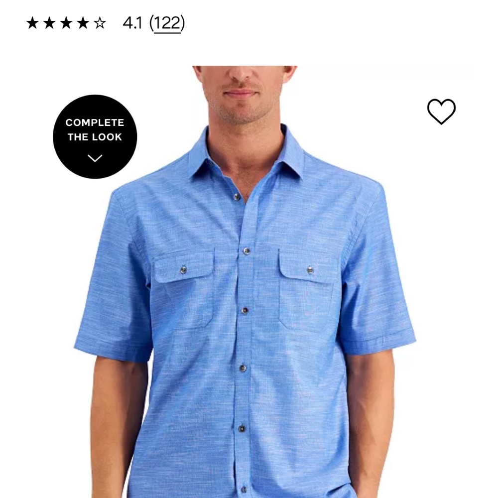 Men’s Alfani Short Sleeve Dress Shirt - Picture 2 of 3